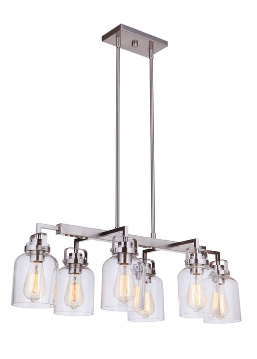 Foxwood 6 Light 32.63" Island in Brushed Polished Nickel