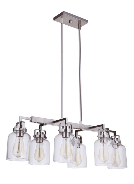 Foxwood 6 Light 32.63" Island in Brushed Polished Nickel