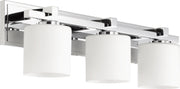 Kaplan 3 Light Seeded Glass Vanity in Chrome