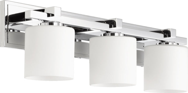 Kaplan 3 Light Seeded Glass Vanity in Chrome