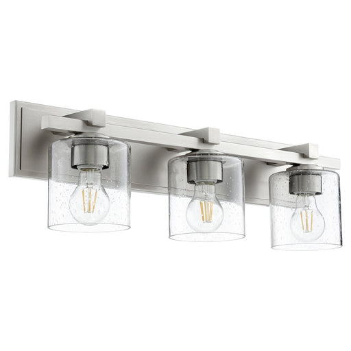 Kaplan 3 Light Seeded Glass Vanity in Satin Nickel