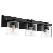Kaplan 3 Light Seeded Glass Vanity in Textured Black