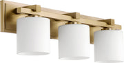 Kaplan 3 Light Seeded Glass Vanity in Aged Brass