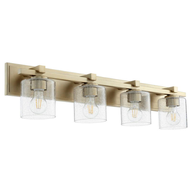 Kaplan 4 Light Cylinder Vanity in Aged Brass
