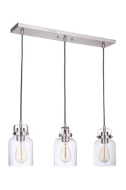Foxwood 3 Light 24.88" Pendant in Brushed Polished Nickel