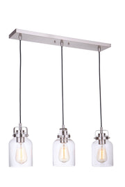 Foxwood 3 Light 24.88" Pendant in Brushed Polished Nickel