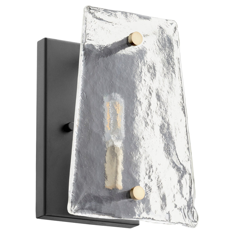 Tioga 1 Light Wall Sconce in Textured Black / Aged Brass