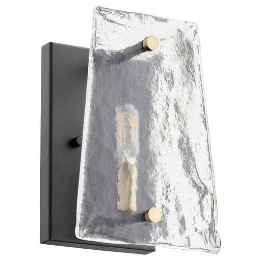 Tioga 1 Light Wall Sconce in Textured Black / Aged Brass