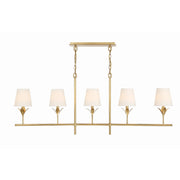 Broche 5 Light 53.5" Linear Chandelier in Antique Gold
