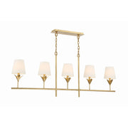 Broche 5 Light 53.5" Linear Chandelier in Antique Gold