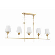 Broche 5 Light 53.5" Linear Chandelier in Antique Gold