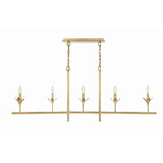 Broche 5 Light 53.5" Linear Chandelier in Antique Gold