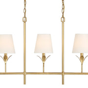 Broche 5 Light 53.5" Linear Chandelier in Antique Gold