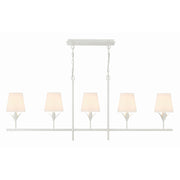 Broche 5 Light 53.5" Linear Chandelier in Matte White