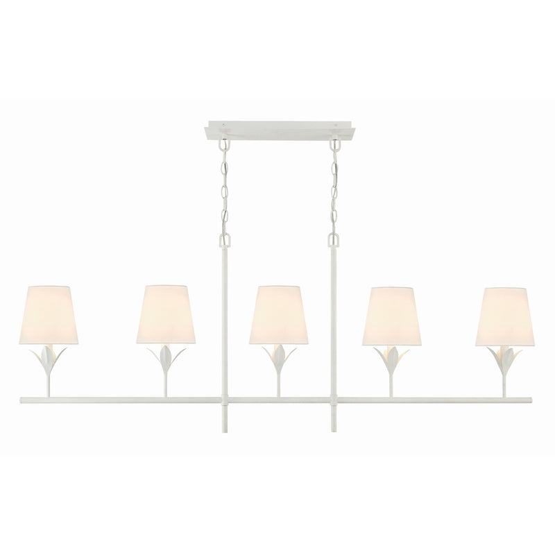 Broche 5 Light 53.5" Linear Chandelier in Matte White