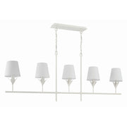 Broche 5 Light 53.5" Linear Chandelier in Matte White