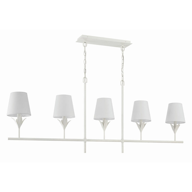 Broche 5 Light 53.5" Linear Chandelier in Matte White