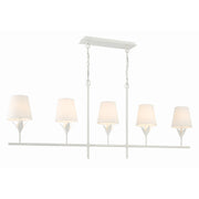 Broche 5 Light 53.5" Linear Chandelier in Matte White