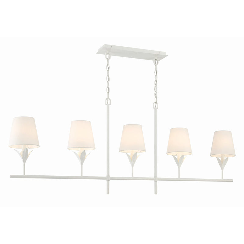 Broche 5 Light 53.5" Linear Chandelier in Matte White