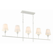Broche 5 Light 53.5" Linear Chandelier in Matte White