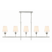 Broche 5 Light 53.5" Linear Chandelier in Antique Silver
