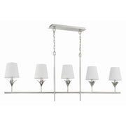 Broche 5 Light 53.5" Linear Chandelier in Antique Silver