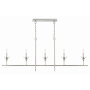 Broche 5 Light 53.5" Linear Chandelier in Antique Silver