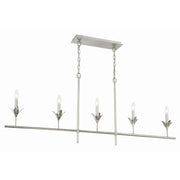 Broche 5 Light 53.5" Linear Chandelier in Antique Silver