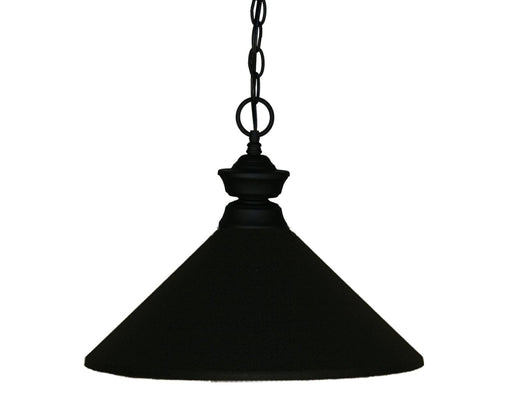 Shark 1 Light Pendant in Matte Black with Matte Black Shade