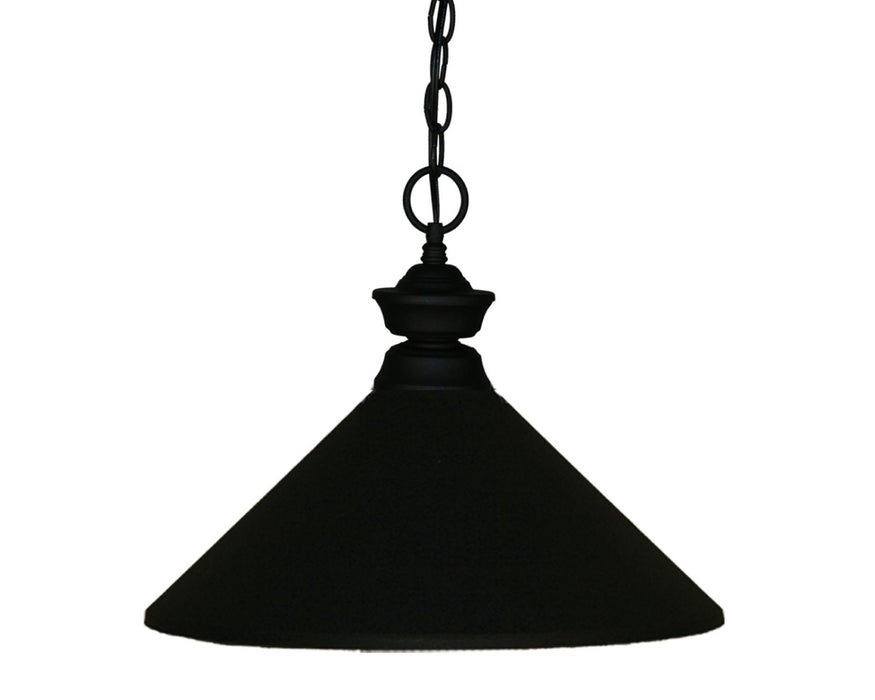 Shark 1 Light Pendant in Matte Black with Matte Black Shade