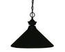 Shark 1 Light Pendant in Matte Black with Matte Black Shade
