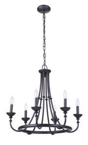 Marlowe 6 Light 24" Chandelier in Flat Black