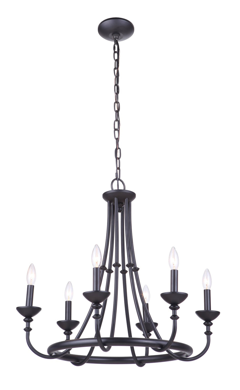 Marlowe 6 Light 24" Chandelier in Flat Black
