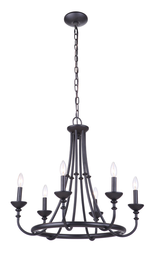 Marlowe 6 Light 24" Chandelier in Flat Black
