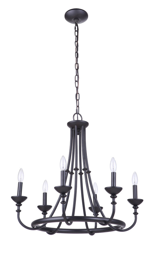 Marlowe 6 Light 24" Chandelier in Flat Black