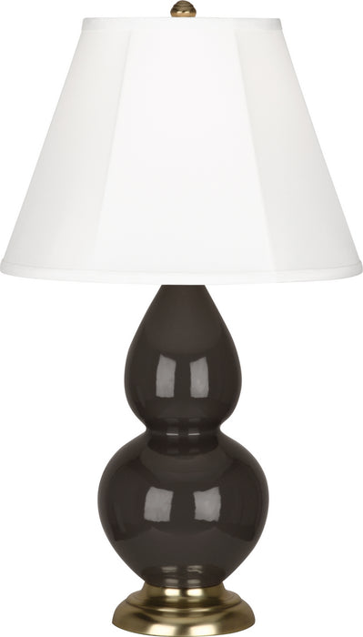 Small Double Gourd Accent Lamp with Ivory Stretched Fabric Shade - Lamps Expo
