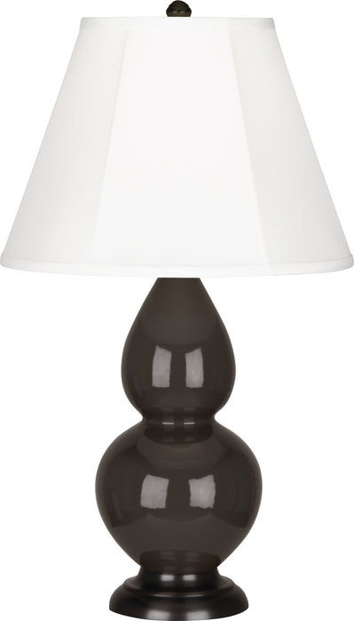 Small Double Gourd Accent Lamp with Ivory Stretched Fabric Shade - Lamps Expo