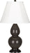 Small Double Gourd Accent Lamp with Ivory Stretched Fabric Shade - Lamps Expo
