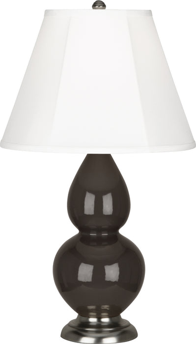 Small Double Gourd Accent Lamp with Ivory Stretched Fabric Shade - Lamps Expo