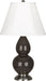 Small Double Gourd Accent Lamp with Ivory Stretched Fabric Shade - Lamps Expo