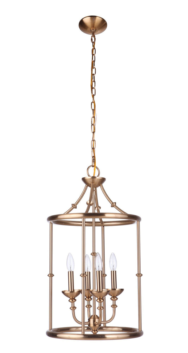 Marlowe 4 Light 15" Foyer in Satin Brass