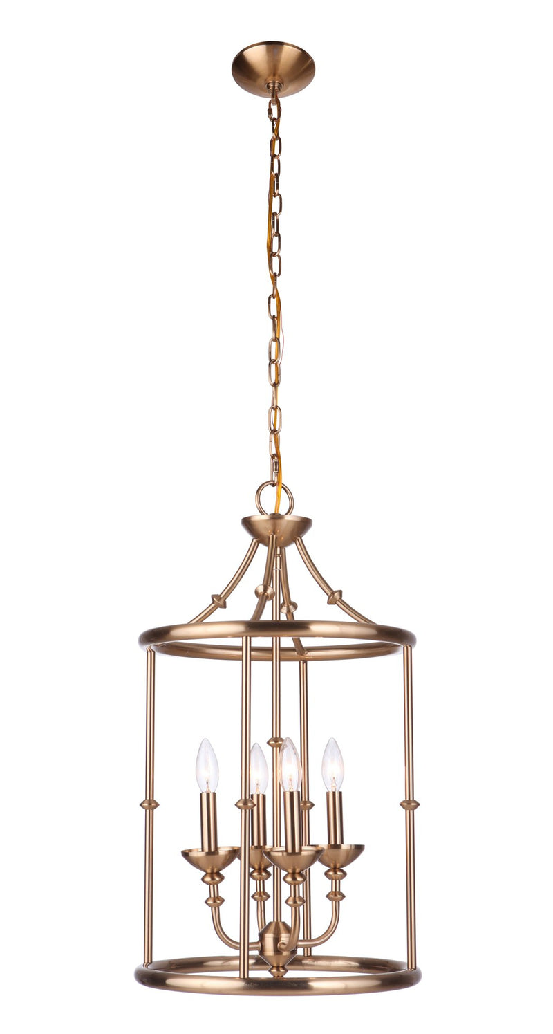 Marlowe 4 Light 15" Foyer in Satin Brass