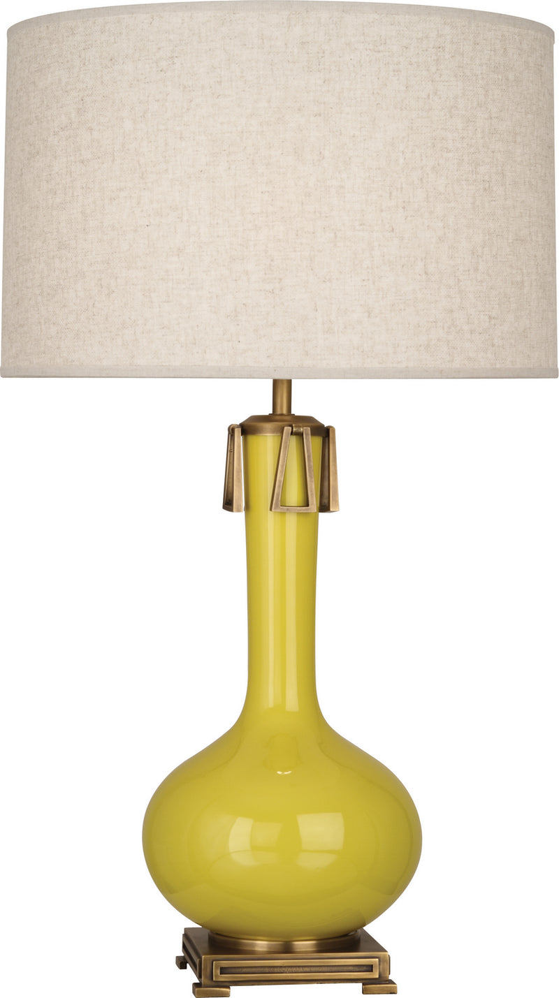 Athena Table Lamp with Open Weave Heather Linen Shade - Lamps Expo