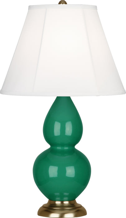 Small Double Gourd Accent Lamp with Ivory Stretched Fabric Shade - Lamps Expo
