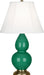 Small Double Gourd Accent Lamp with Ivory Stretched Fabric Shade - Lamps Expo