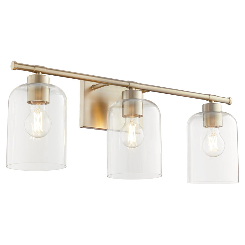 Tribute 3 Light Vanity in Aged Brass