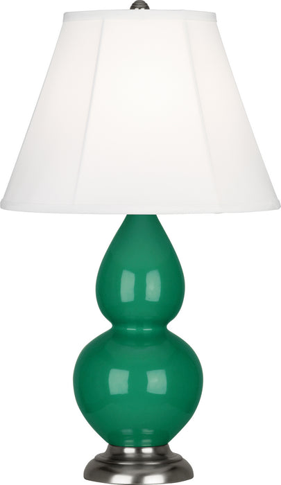 Small Double Gourd Accent Lamp with Ivory Stretched Fabric Shade - Lamps Expo