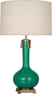 Athena Table Lamp with Open Weave Heather Linen Shade - Lamps Expo