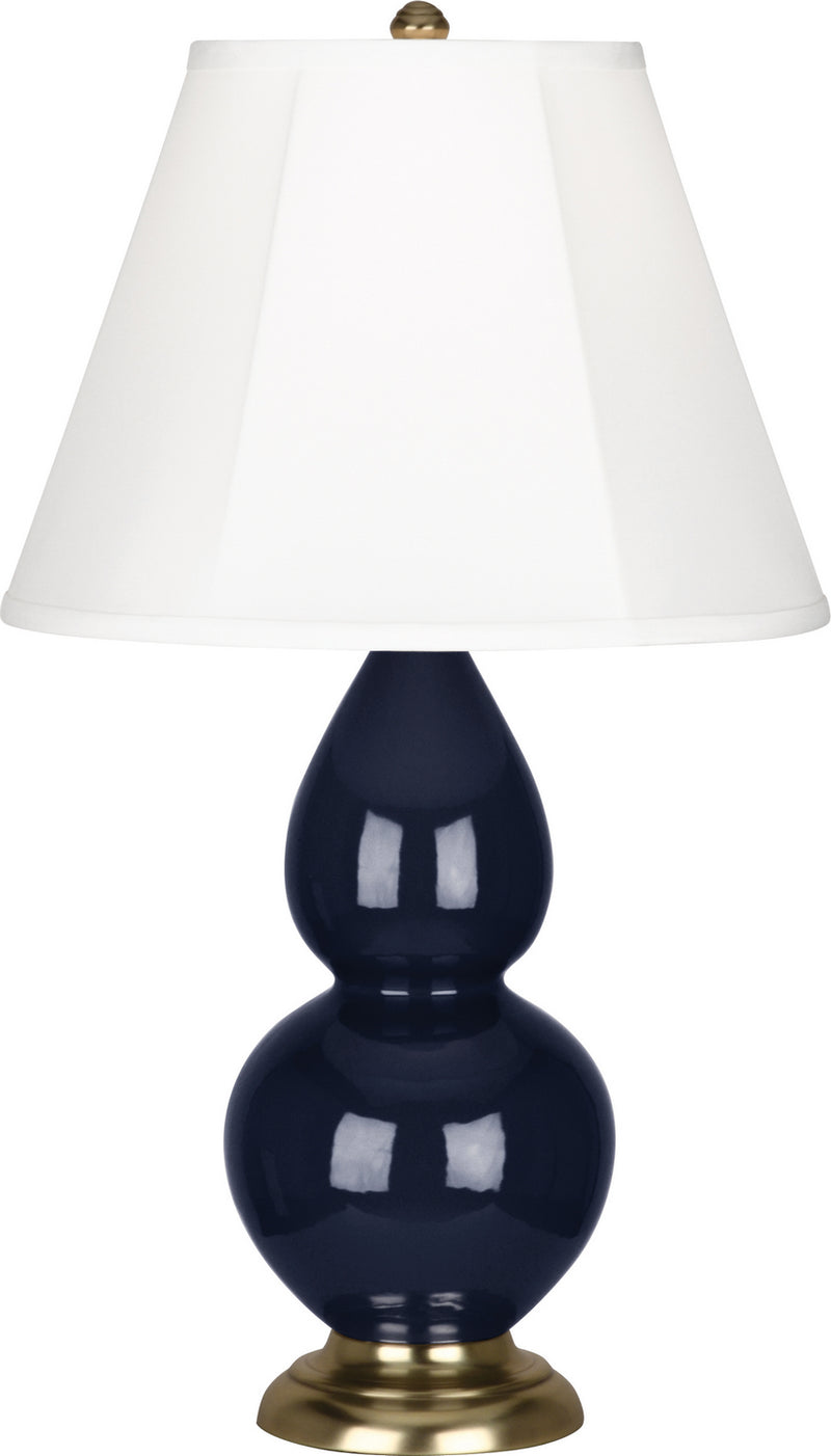 Small Double Gourd Accent Lamp with Ivory Stretched Fabric Shade - Lamps Expo