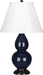 Small Double Gourd Accent Lamp with Ivory Stretched Fabric Shade - Lamps Expo